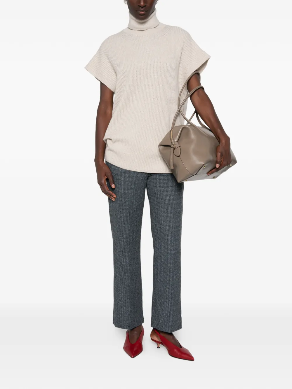 Max Mara MMLDonnola broek met micro-ruit Grijs