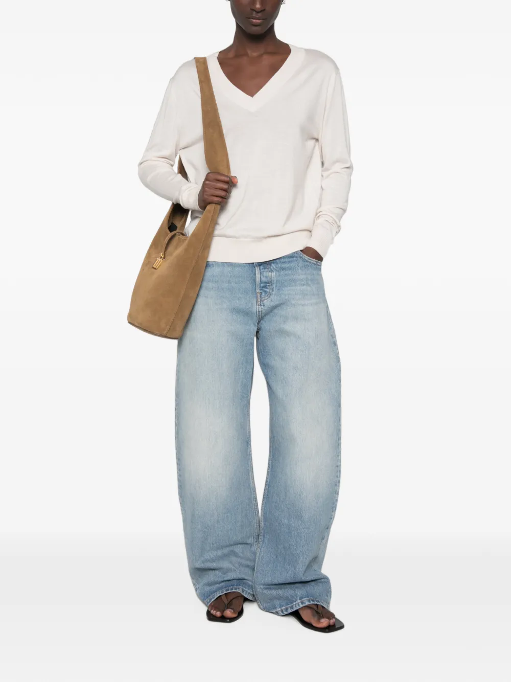 Weekend Max Mara Talamo trui met V-hals Wit