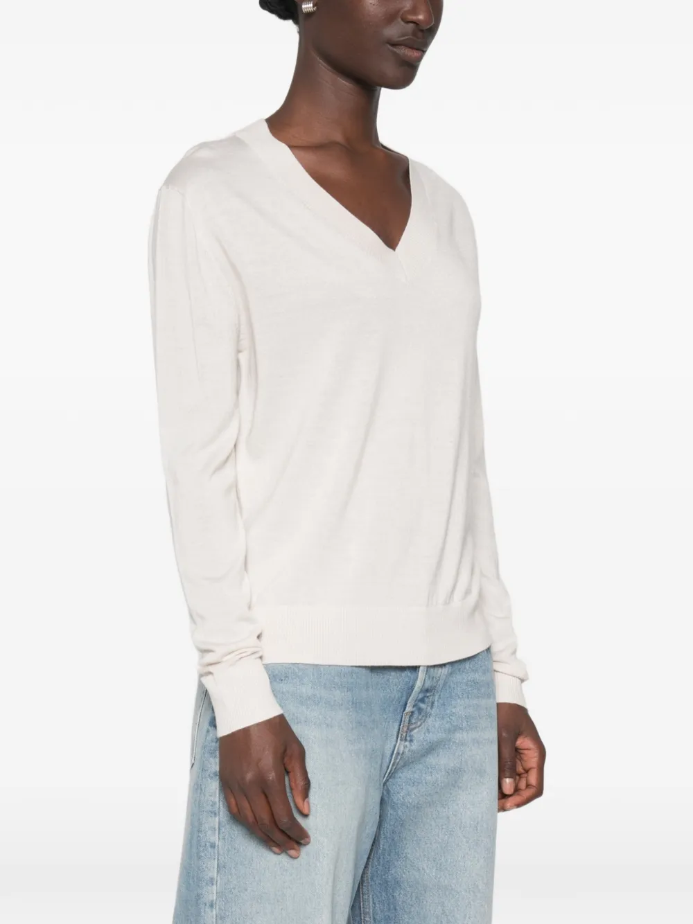 Weekend Max Mara Talamo trui met V-hals Wit