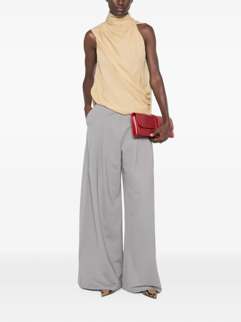 Max Mara Vongola palazzo broek met plooien Grijs
