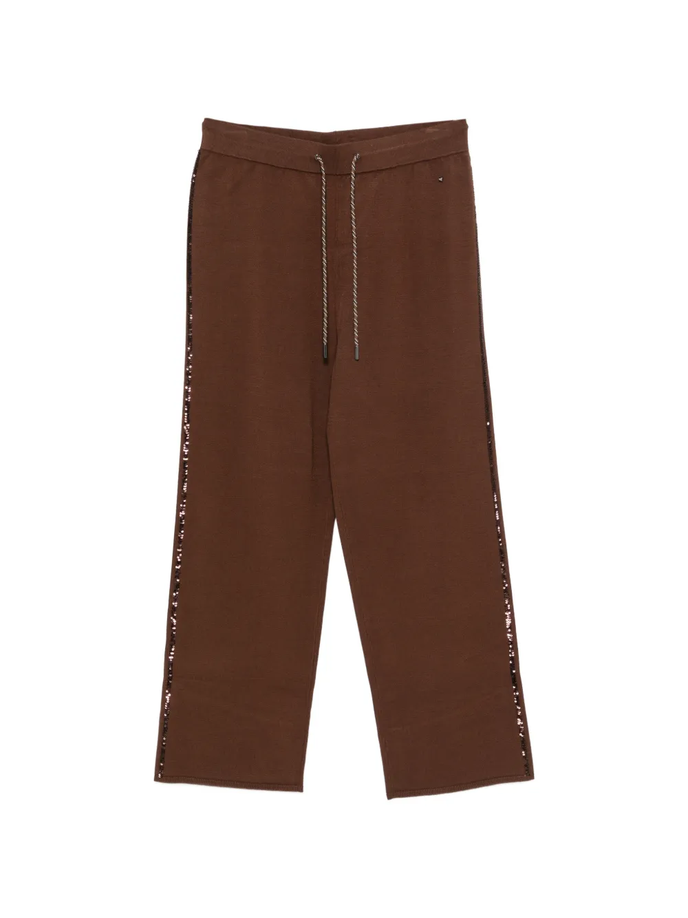 Marina Rinaldi Destino sequin-embellished drawstring track pants - Marrone