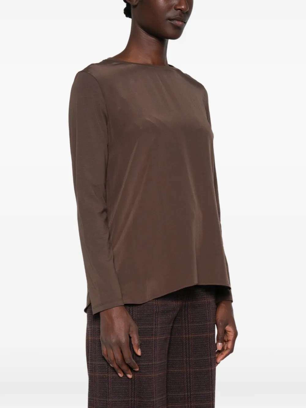 Max Mara T-shirt met lange mouwen Bruin
