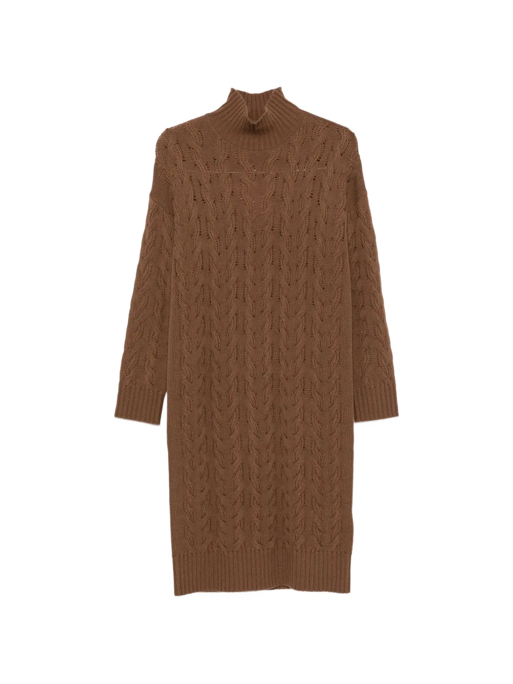 Max Mara cable-knit roll-neck midi dress