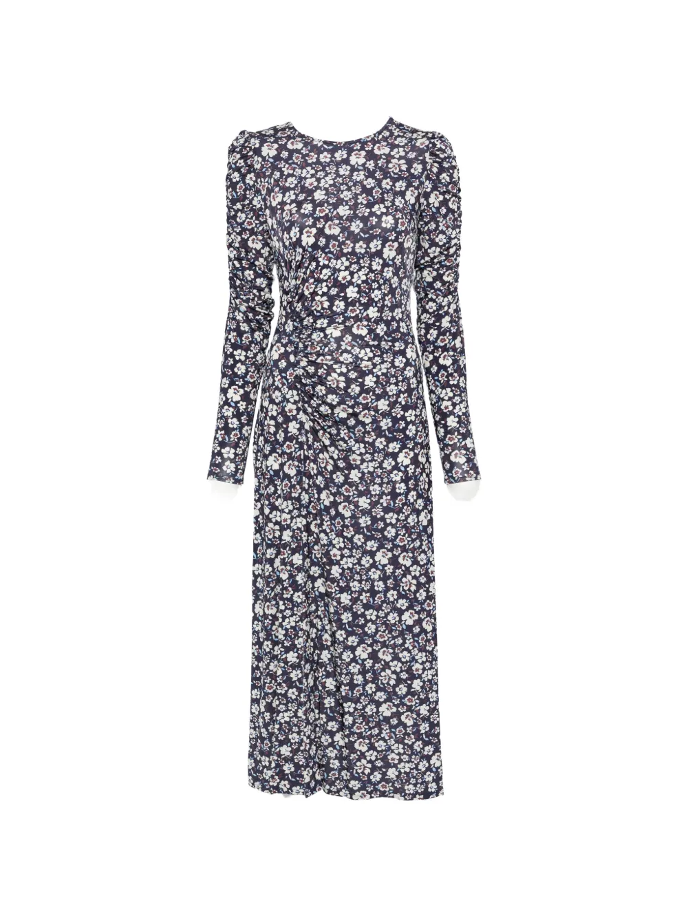 MAR DE MARGARITAS floral-print ruched midi dress