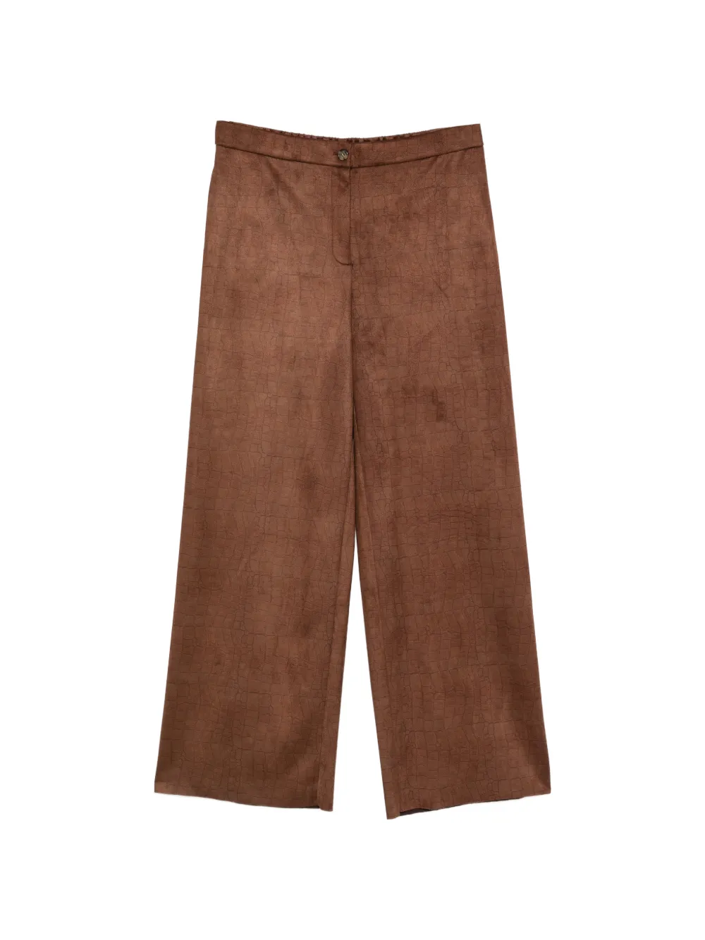 Marina Rinaldi Gelato croc-effect velvet-finish palazzo pants