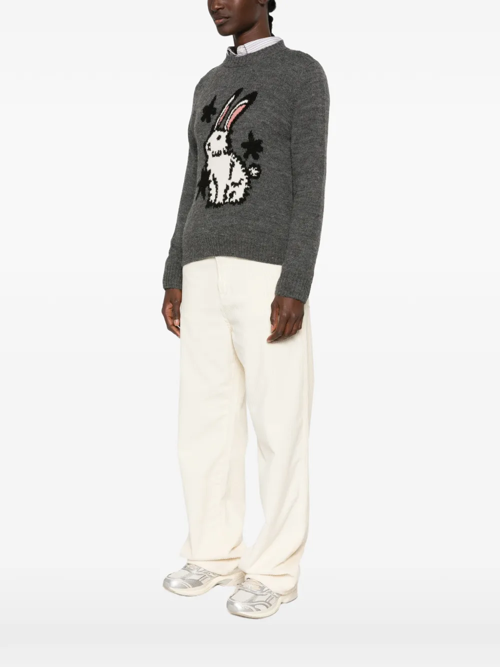 Weekend Max Mara Nitra gebreide trui met konijn-intarsia Grijs