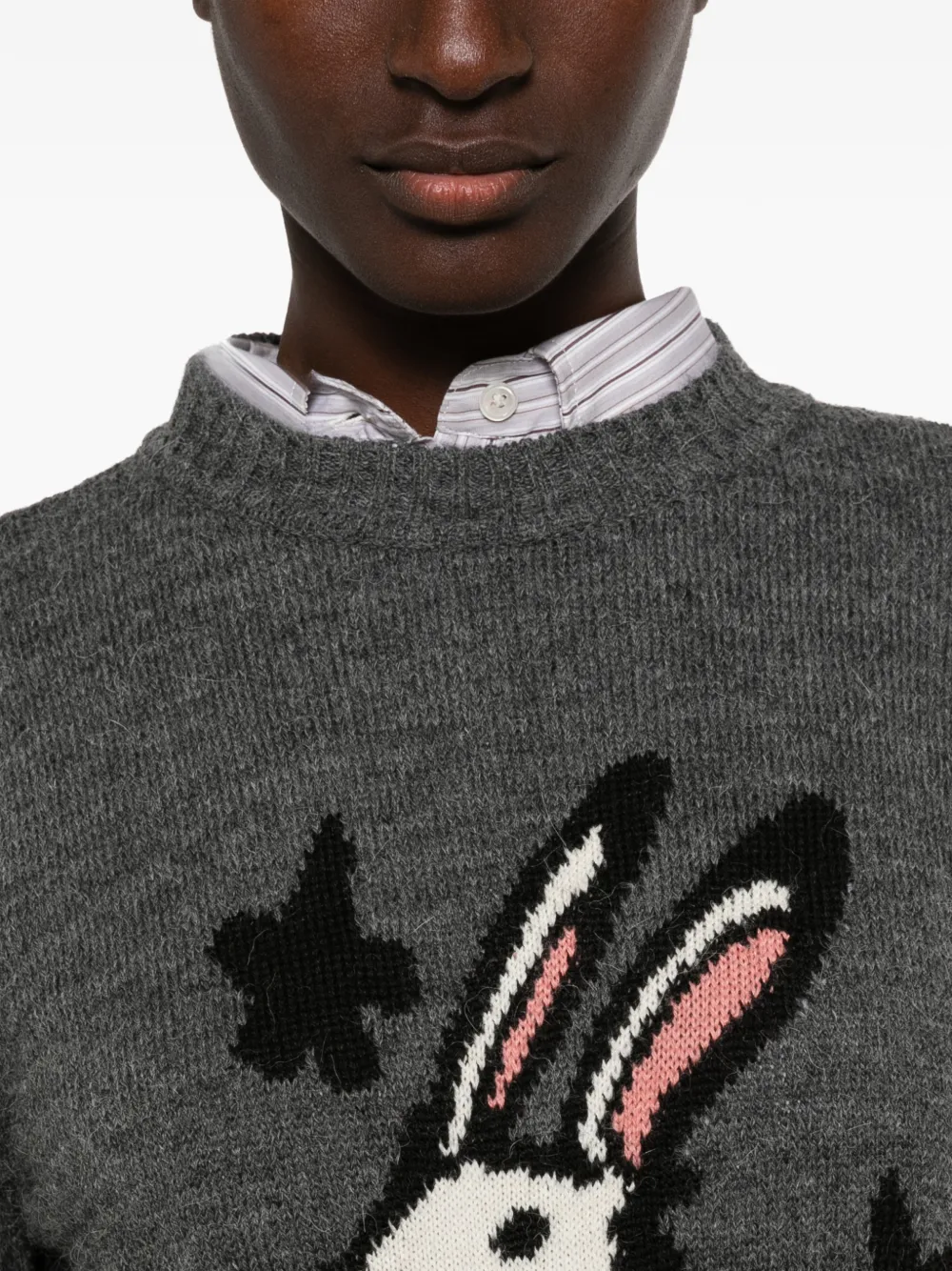 Weekend Max Mara Nitra gebreide trui met konijn-intarsia Grijs