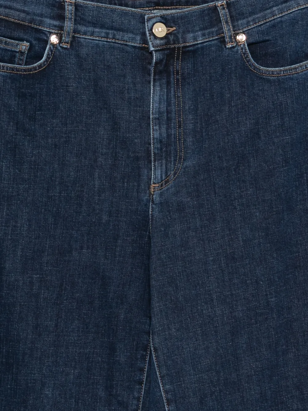 Marina Rinaldi Paste jeans met wijde pijpen en omgeslagen zoom Blauw