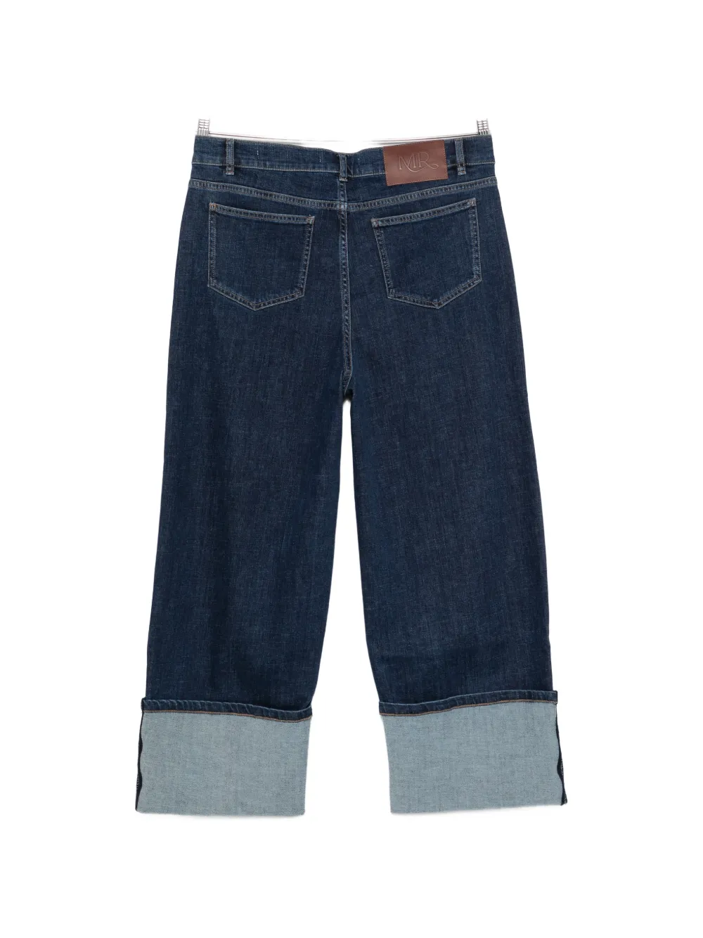Marina Rinaldi Paste jeans met wijde pijpen en omgeslagen zoom Blauw