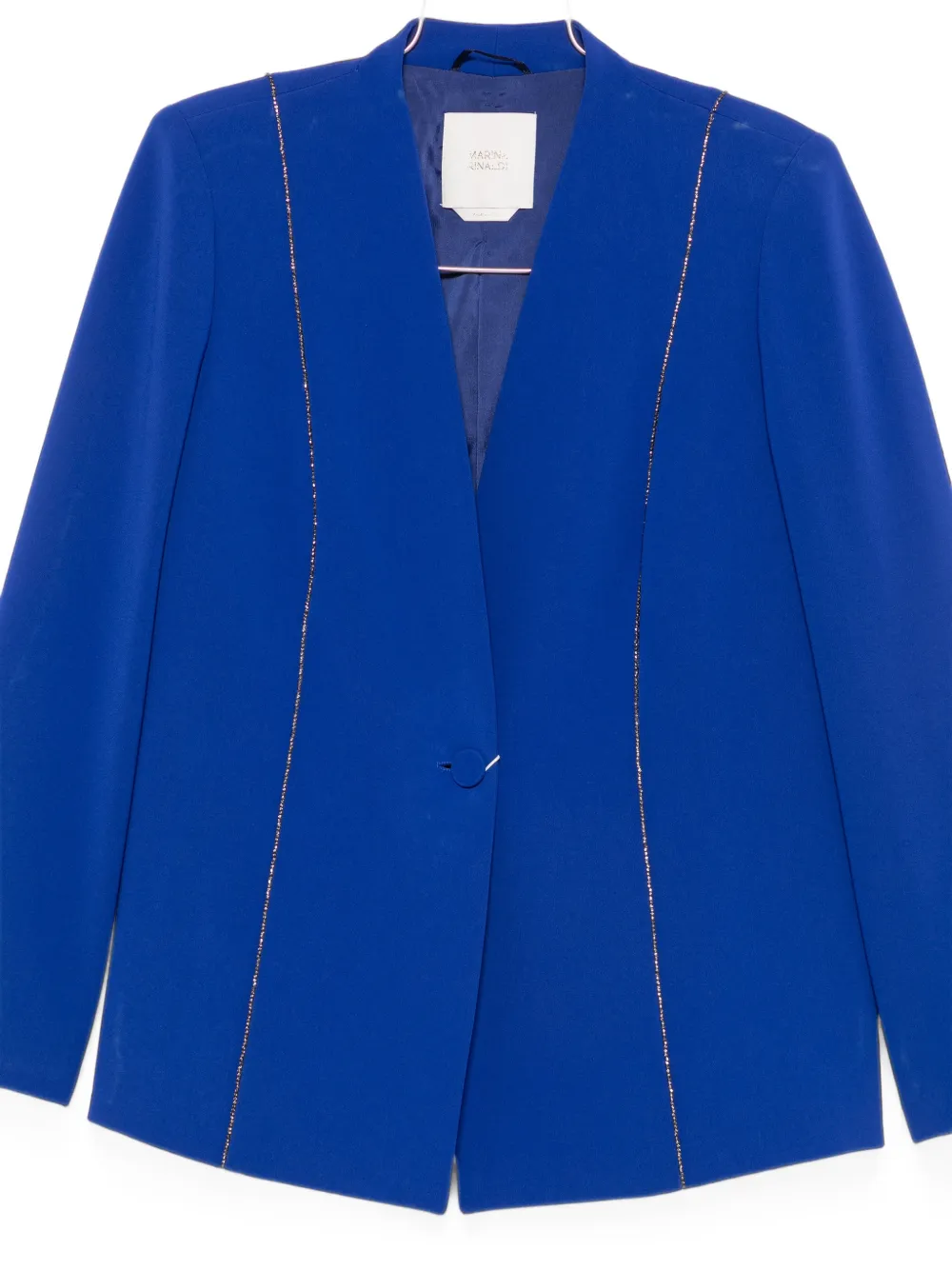 Marina Rinaldi Giusto blazer met kristallen en enkele rij knopen Blauw