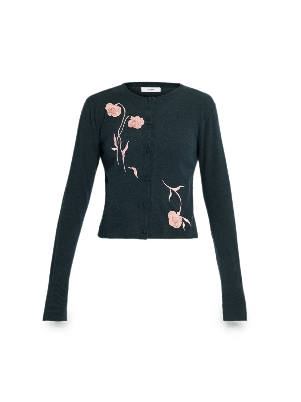 ERDEM flower-embroidered cardigan Groen