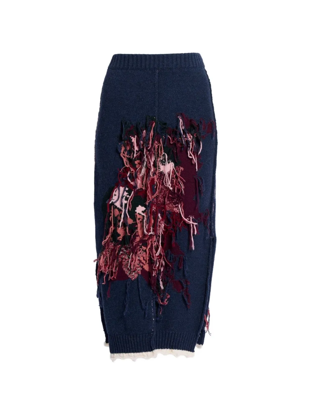 ERDEM fringed-detail skirt - Blau