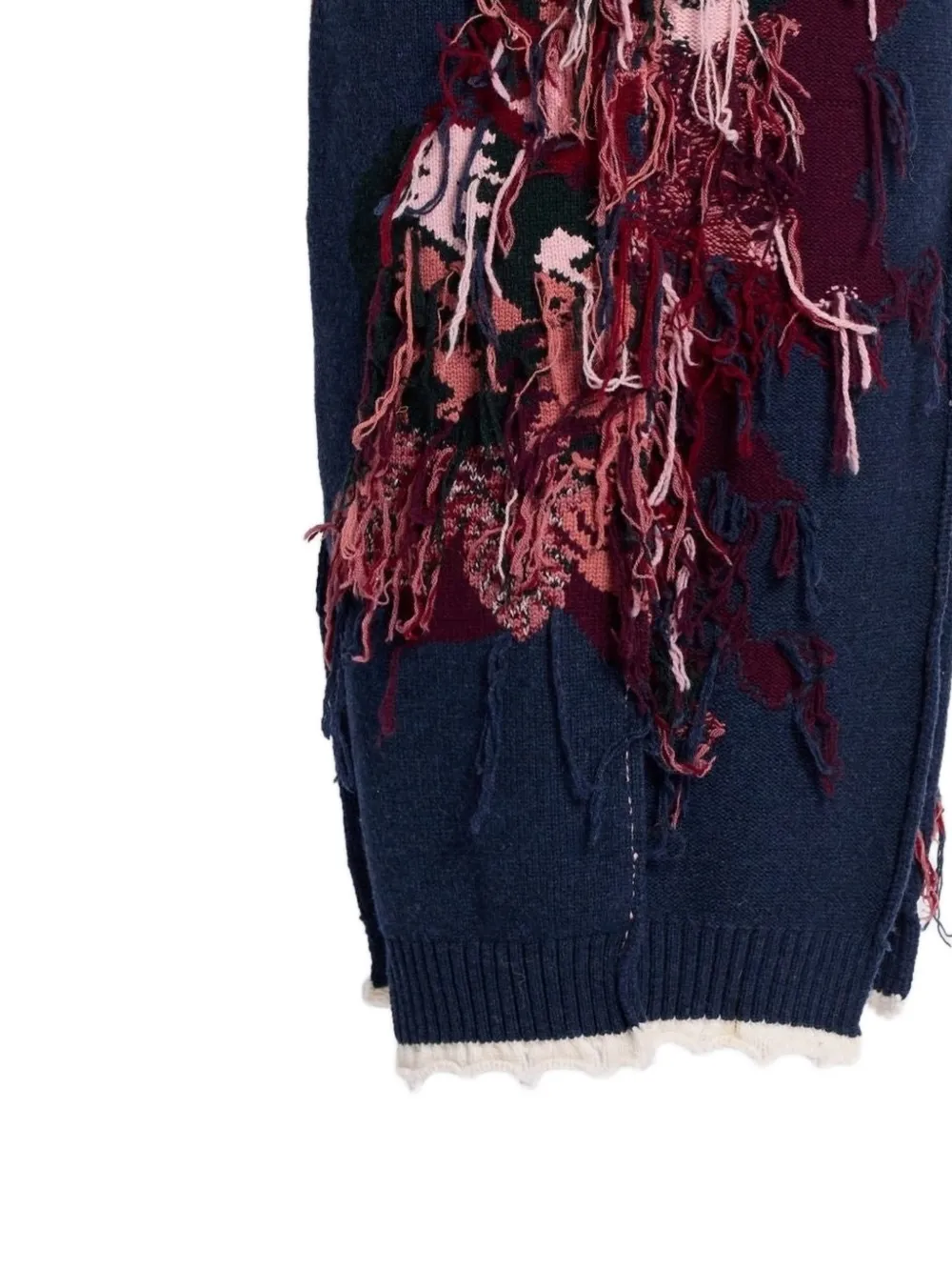 ERDEM Fringed-detail Skirt in Blue, view 2
