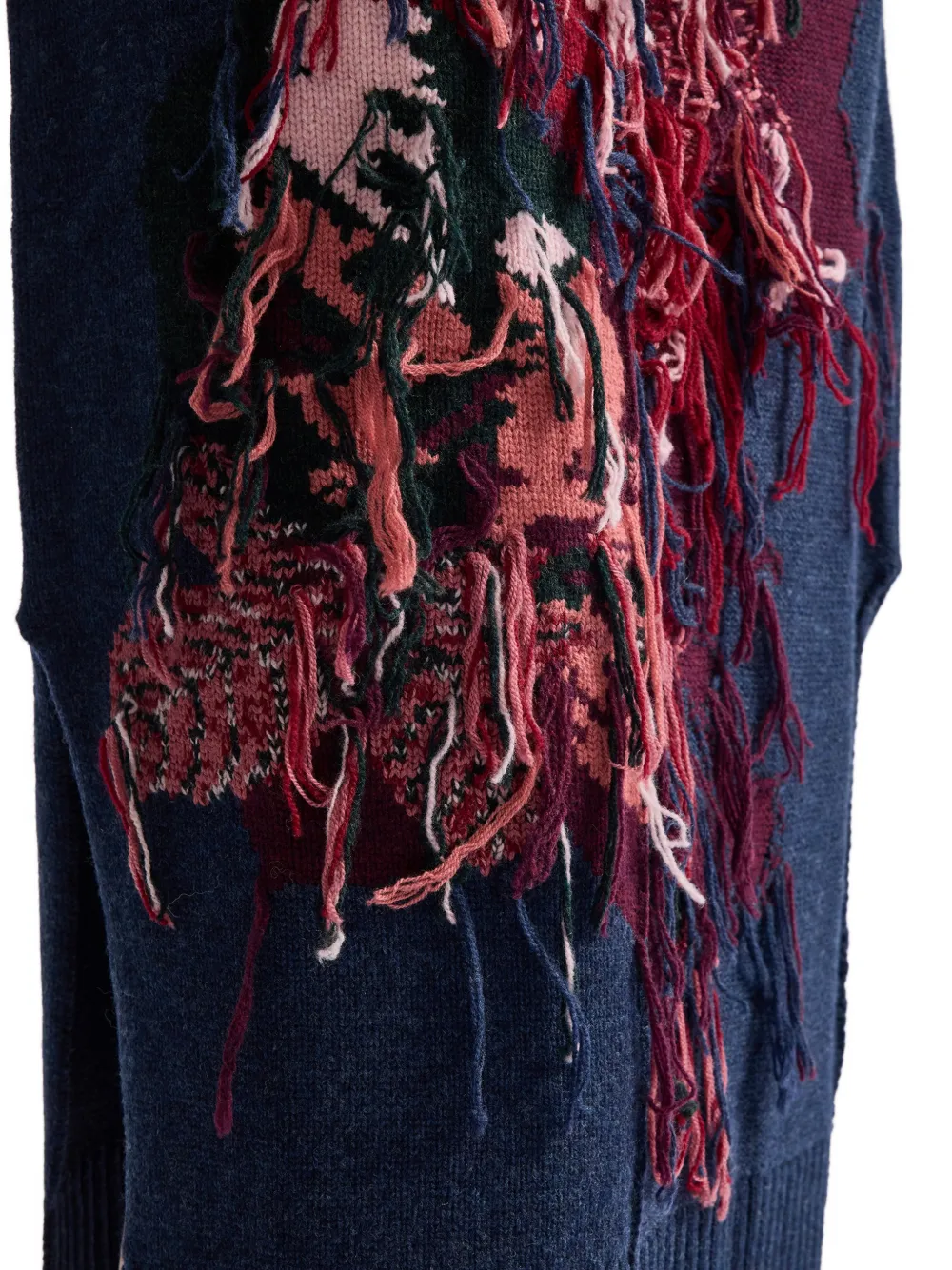 ERDEM fringed-detail midi skirt Blauw
