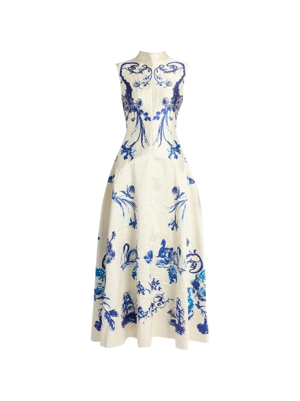 ERDEM Tattoo Toile de Jouy textured satin dress - Toni neutri