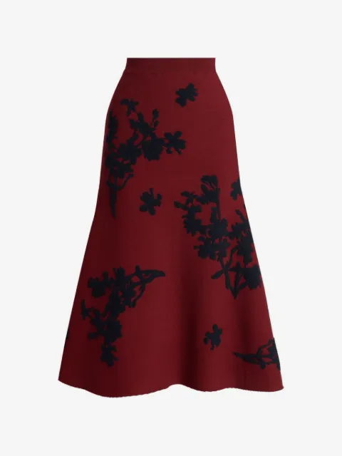 ERDEM jacquard-knit patterned midi skirt