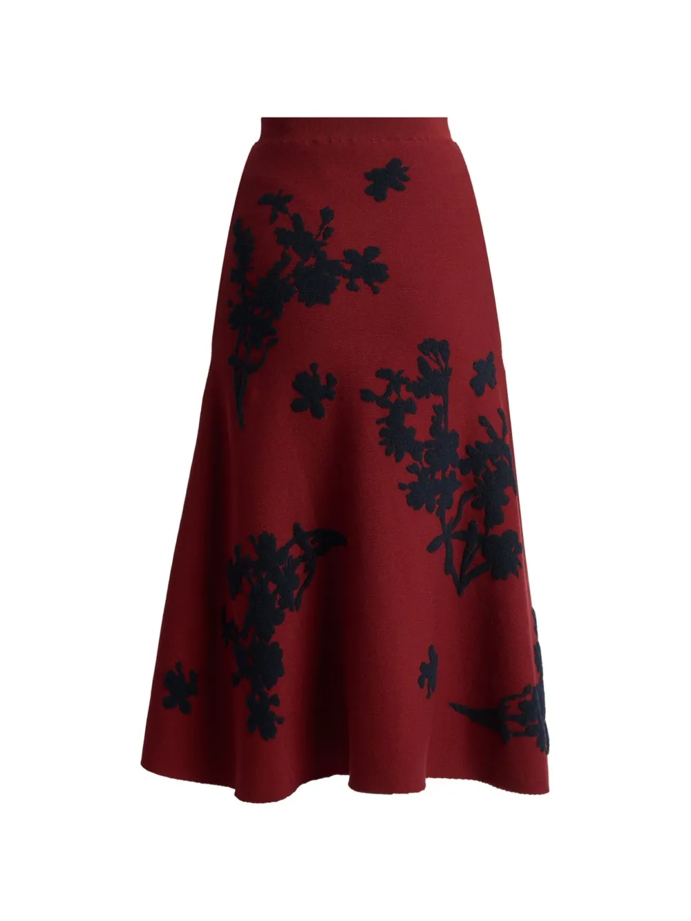  Erdem Jacquard-knit Patterned Midi Skirt - Rojo 
