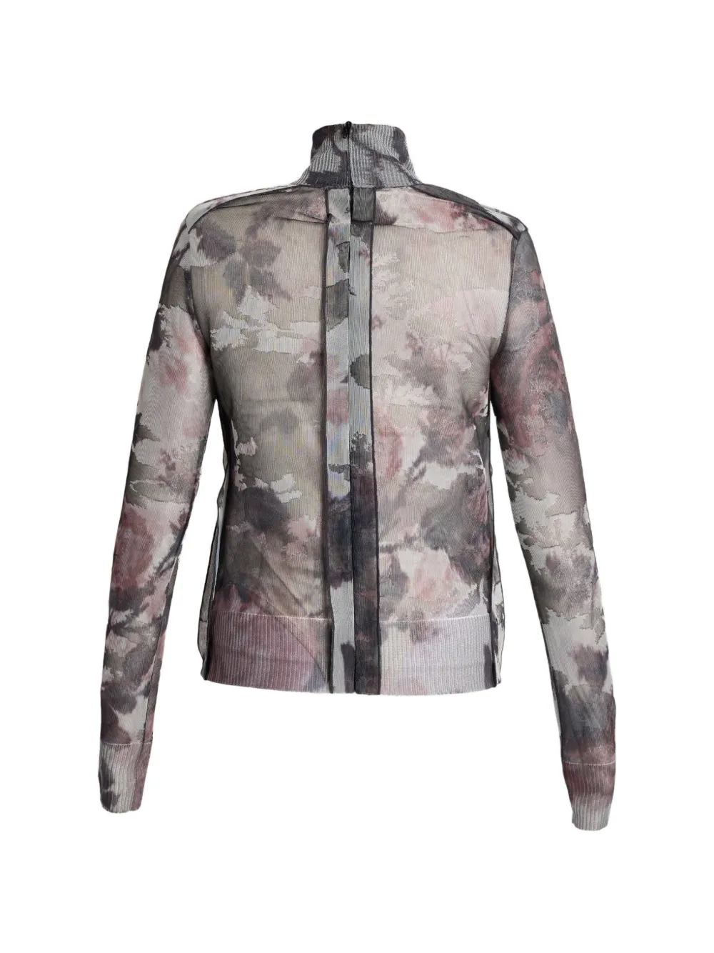 ERDEM floral-print jacquard turtleneck sweater Grijs