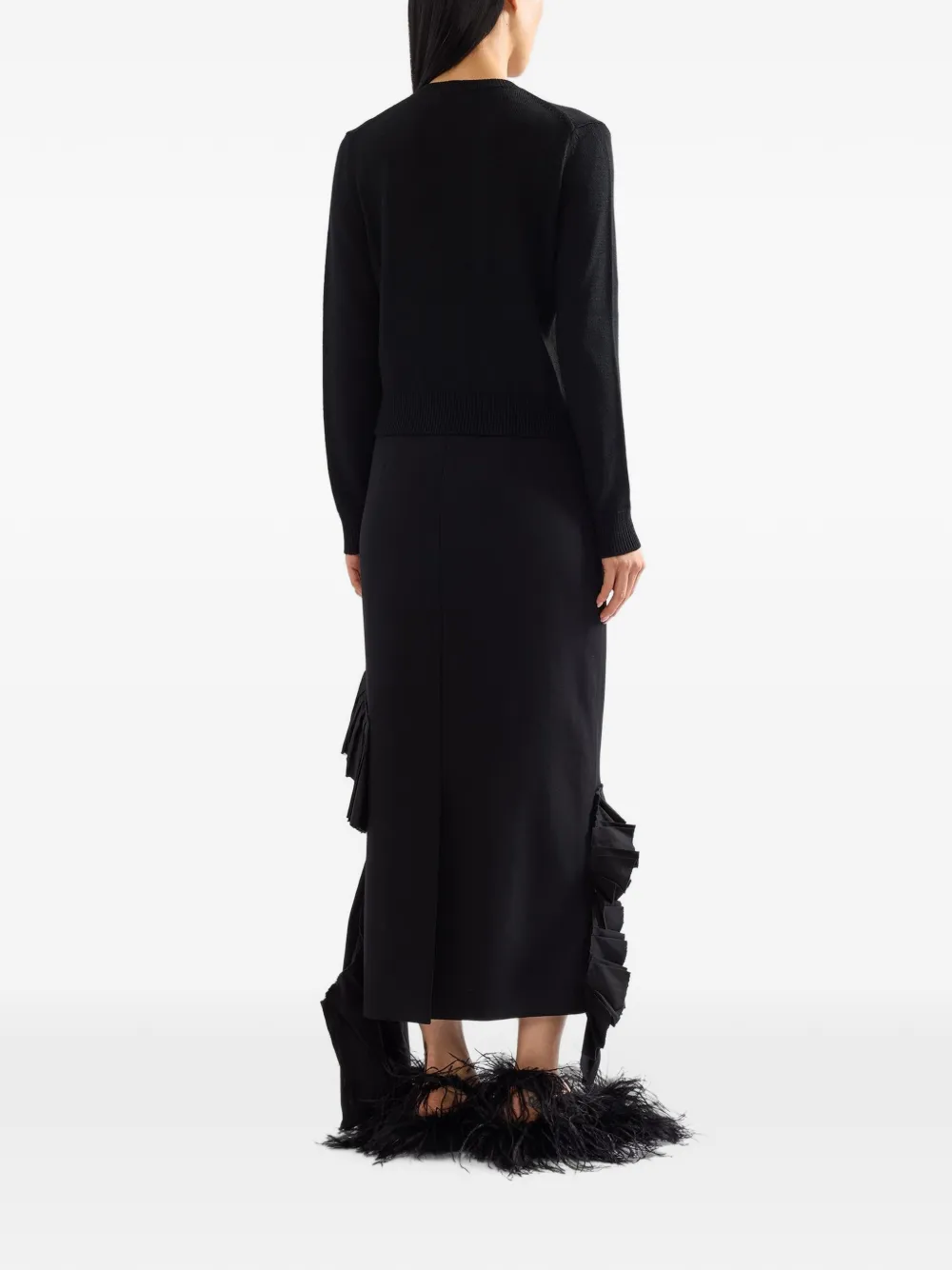 ERDEM floral-embellished cardigan Zwart