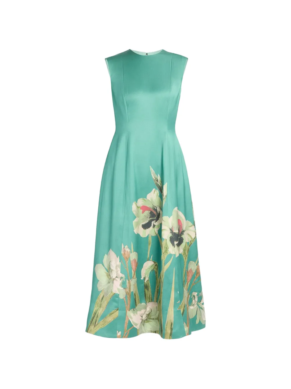ERDEM floral-print sleeveless midi dress - Verde