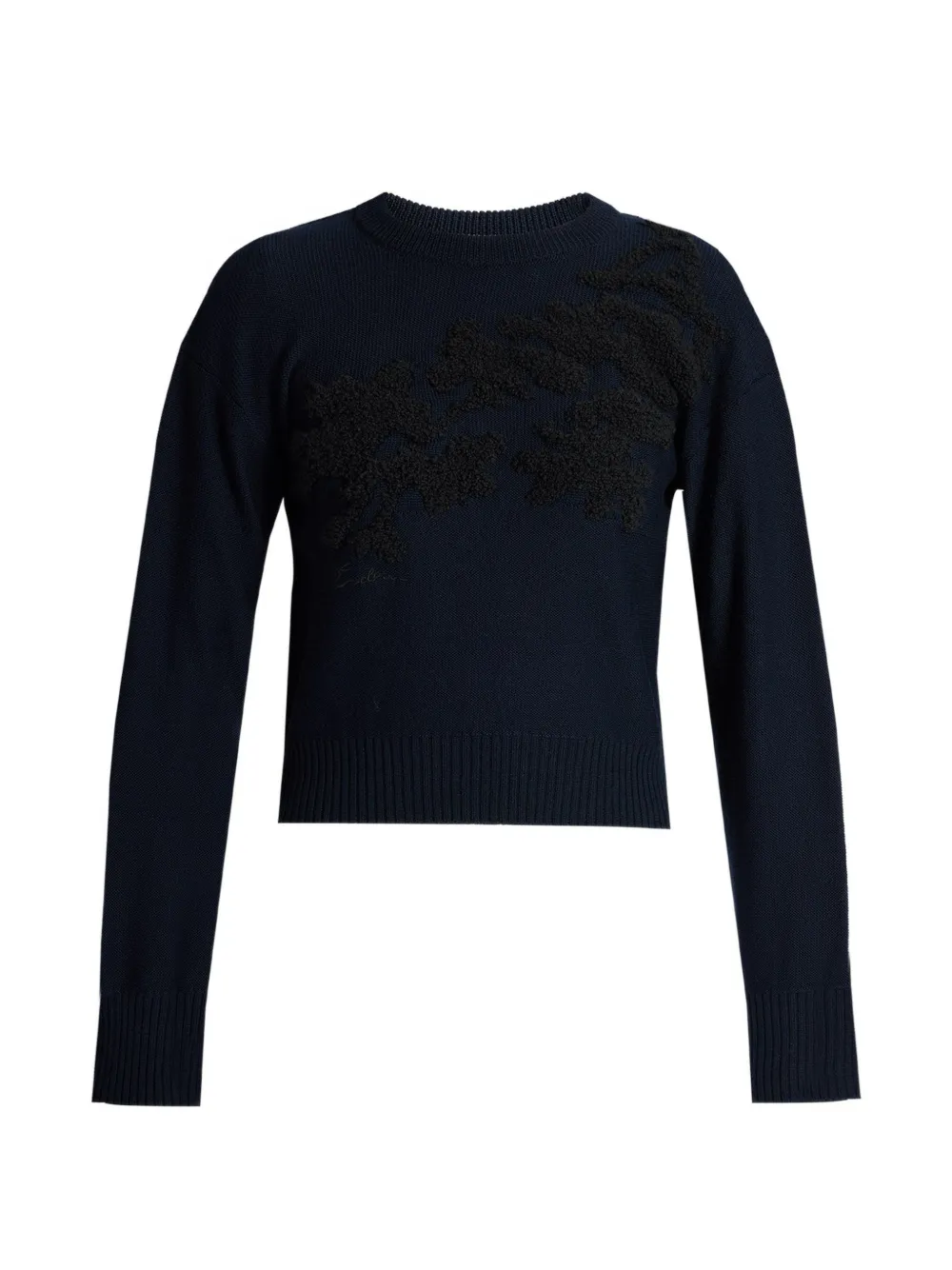 ERDEM fine-knit floral-embroidered sweater - Blu