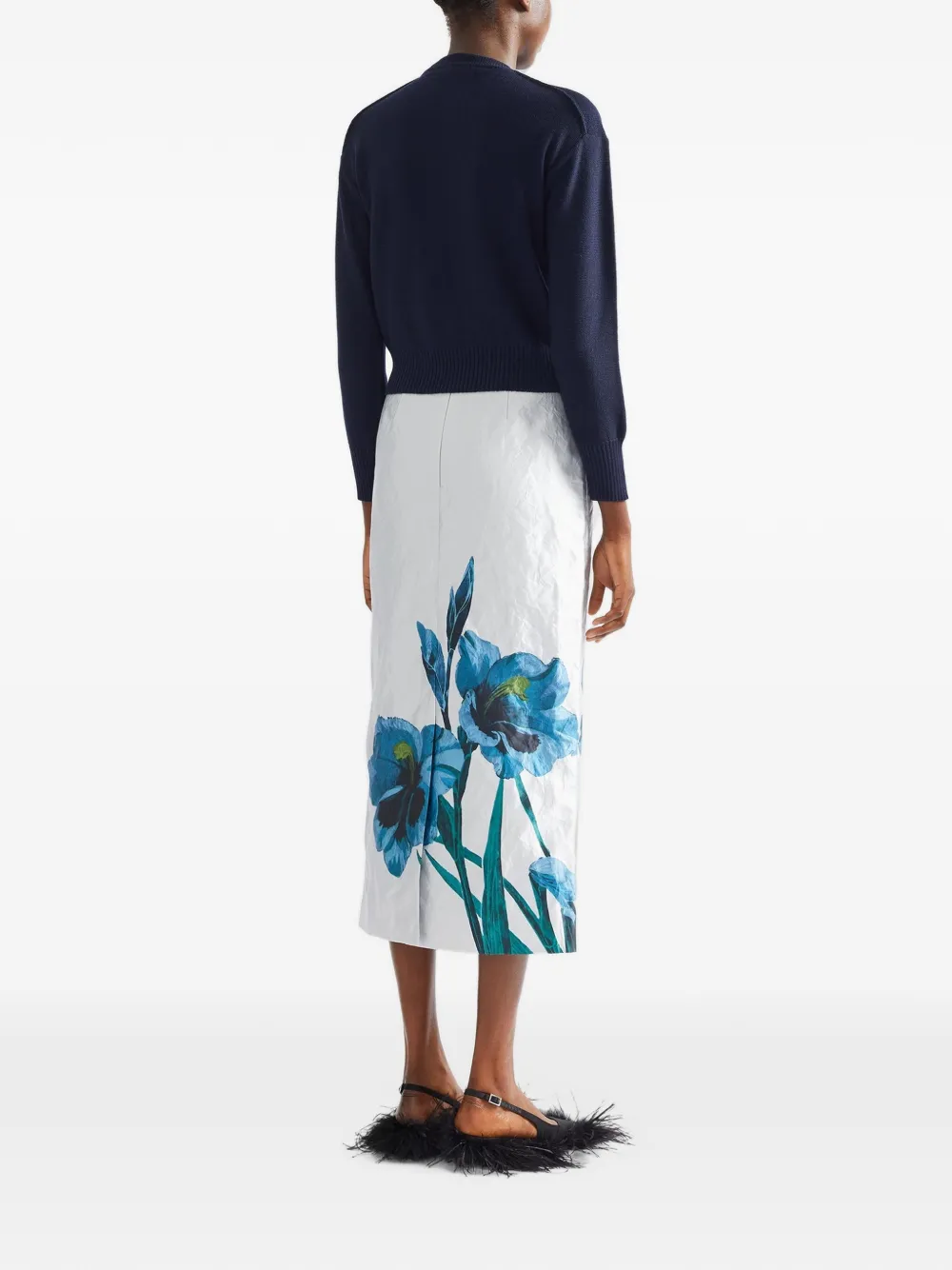 ERDEM floral-embroidered sweater Blauw