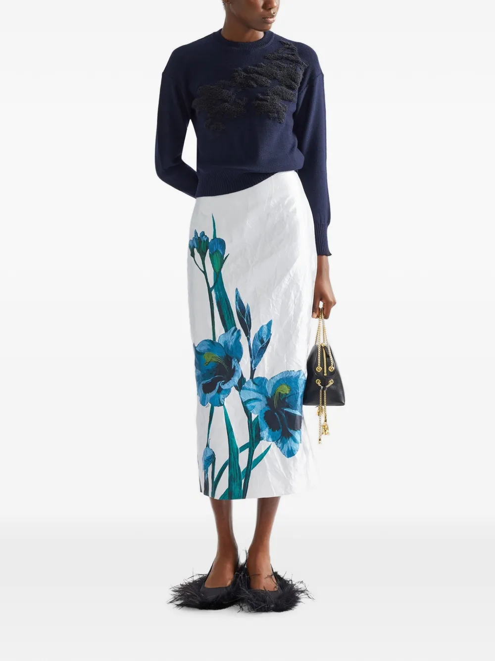 ERDEM floral-embroidered sweater Blauw