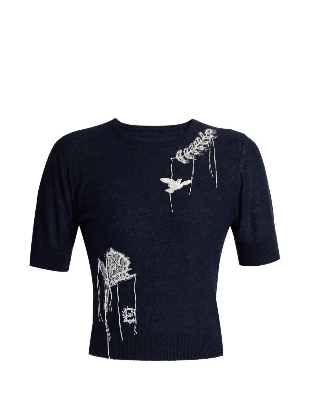 ERDEM T-shirt met borduurwerk Blauw
