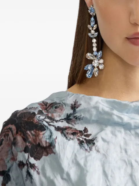 ERDEM crystal-embellished floral-motif earrings