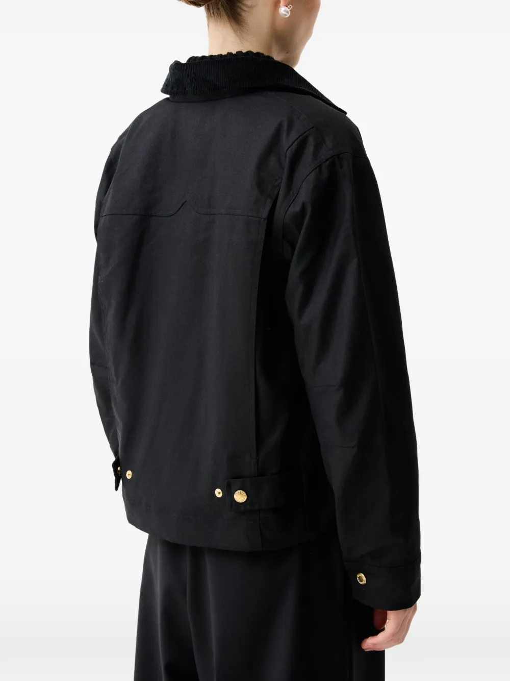  Hunter Chaqueta Leith Estilo Boxy - Negro 