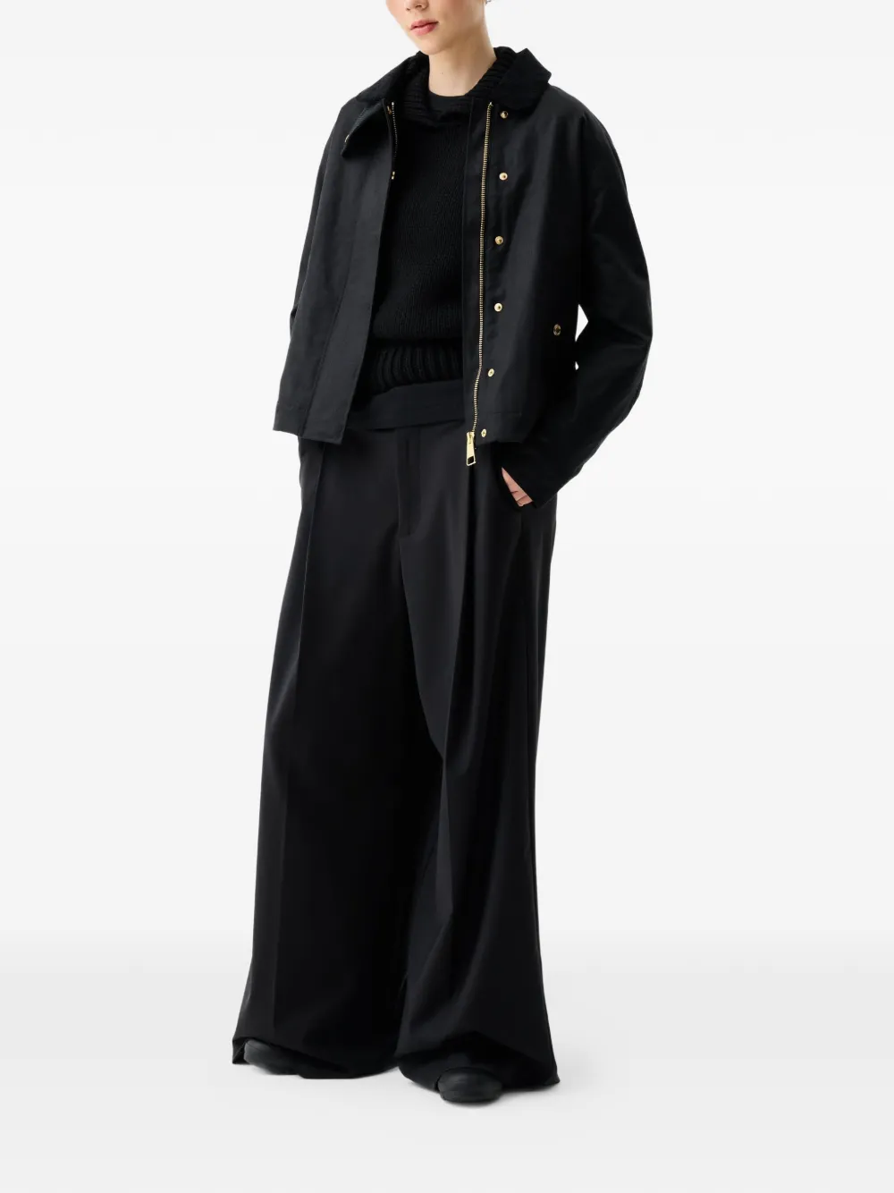  Hunter Chaqueta Leith Estilo Boxy - Negro 