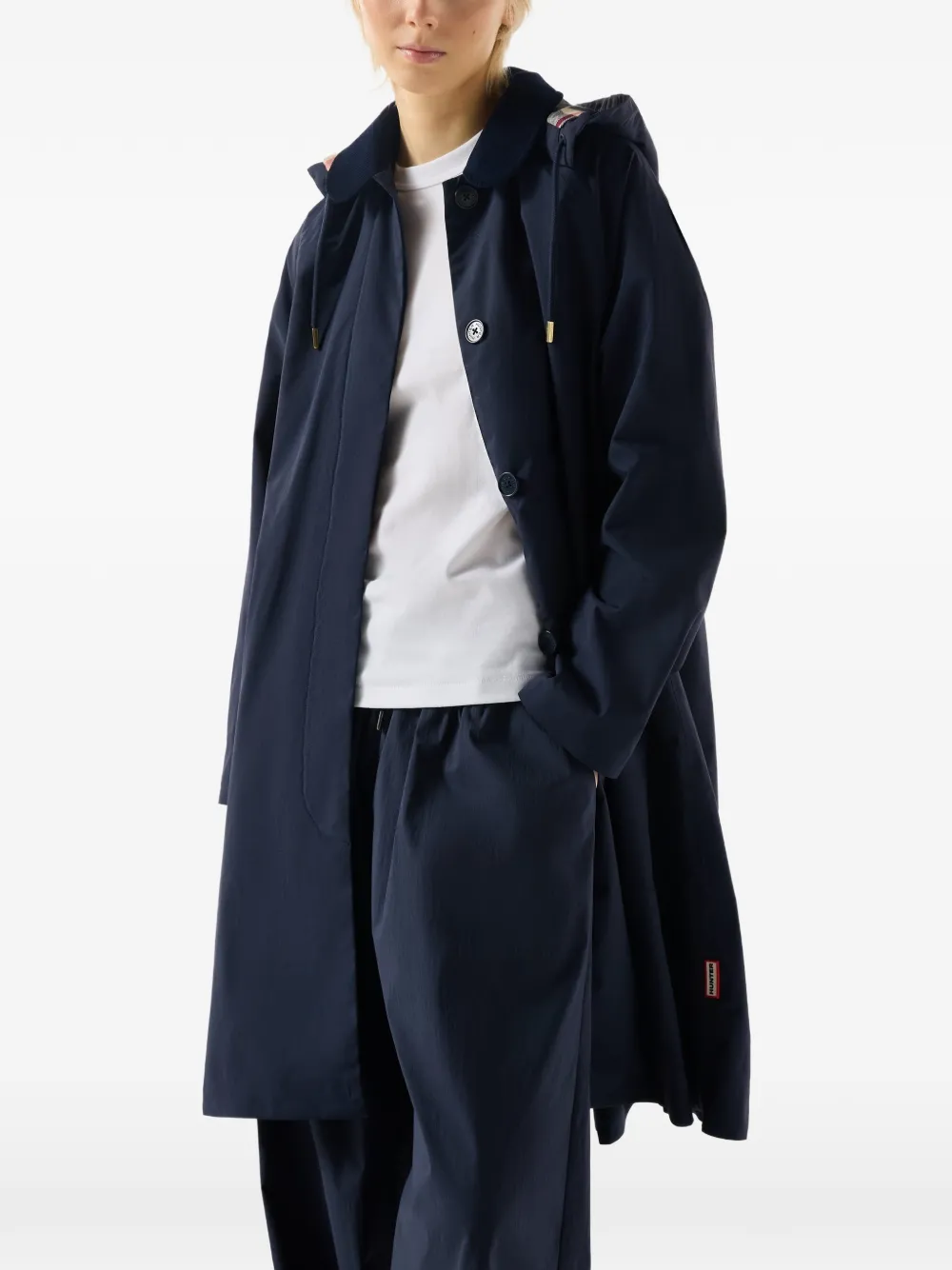 Hunter Originals detachable-hood coat - Blu