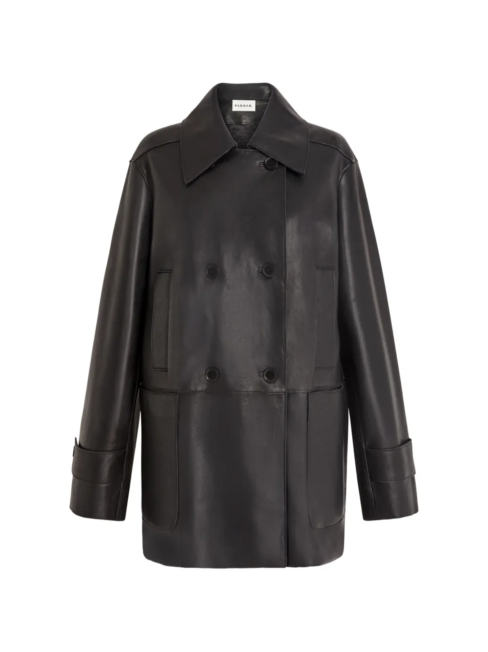 P.A.R.O.S.H. double-breasted leather jacket - Nero