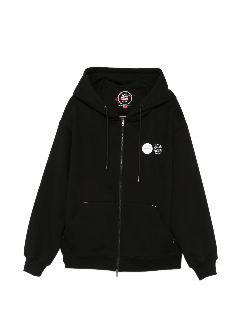 Anti Social Social Club logo-print zip-up hoodie - Black