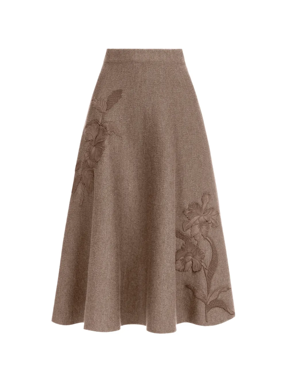 Oscar de la Renta Gonna con ricamo - Marrone
