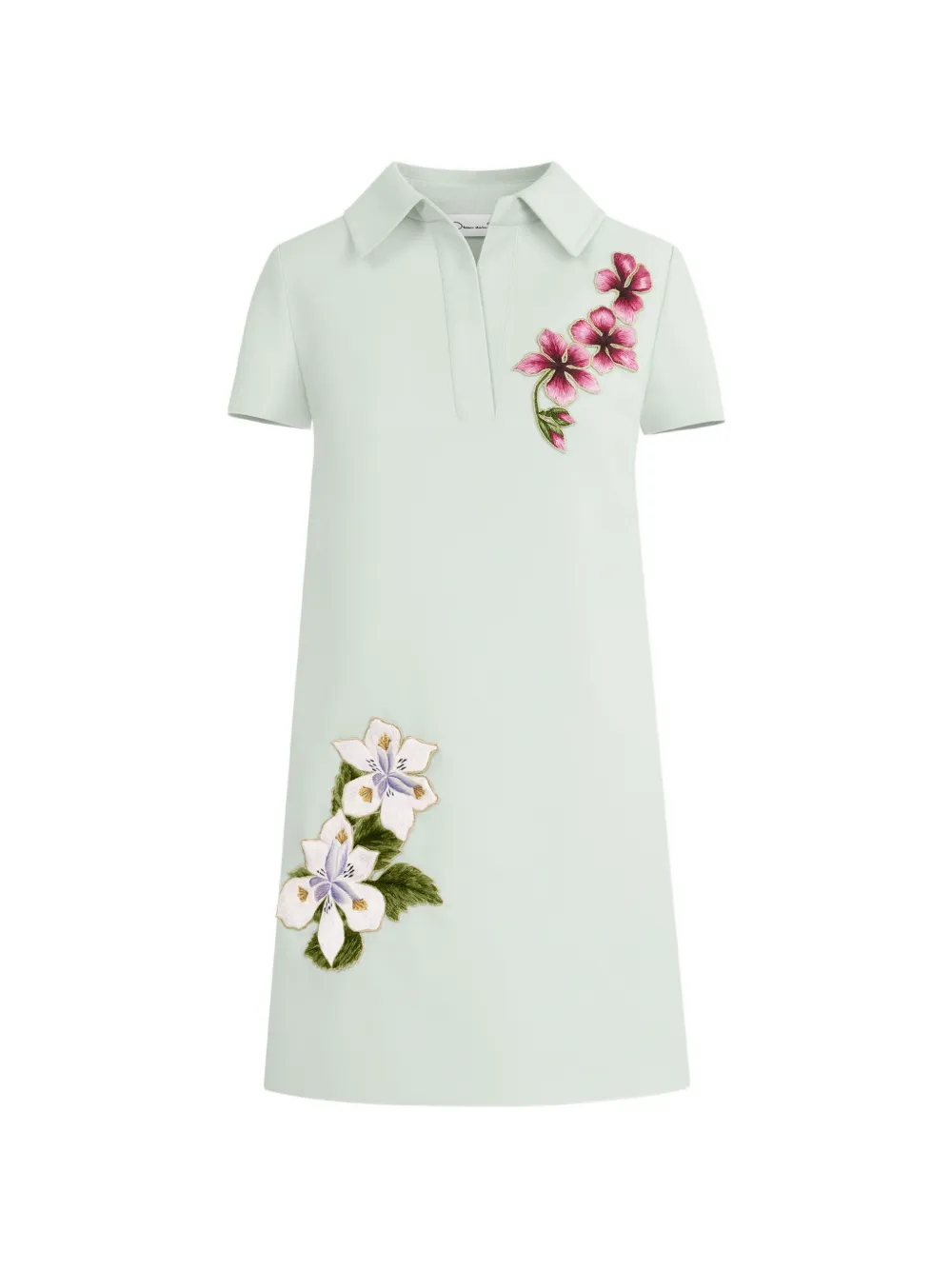 Oscar de la Renta Abito con motivo a fiori Dominican - Blu