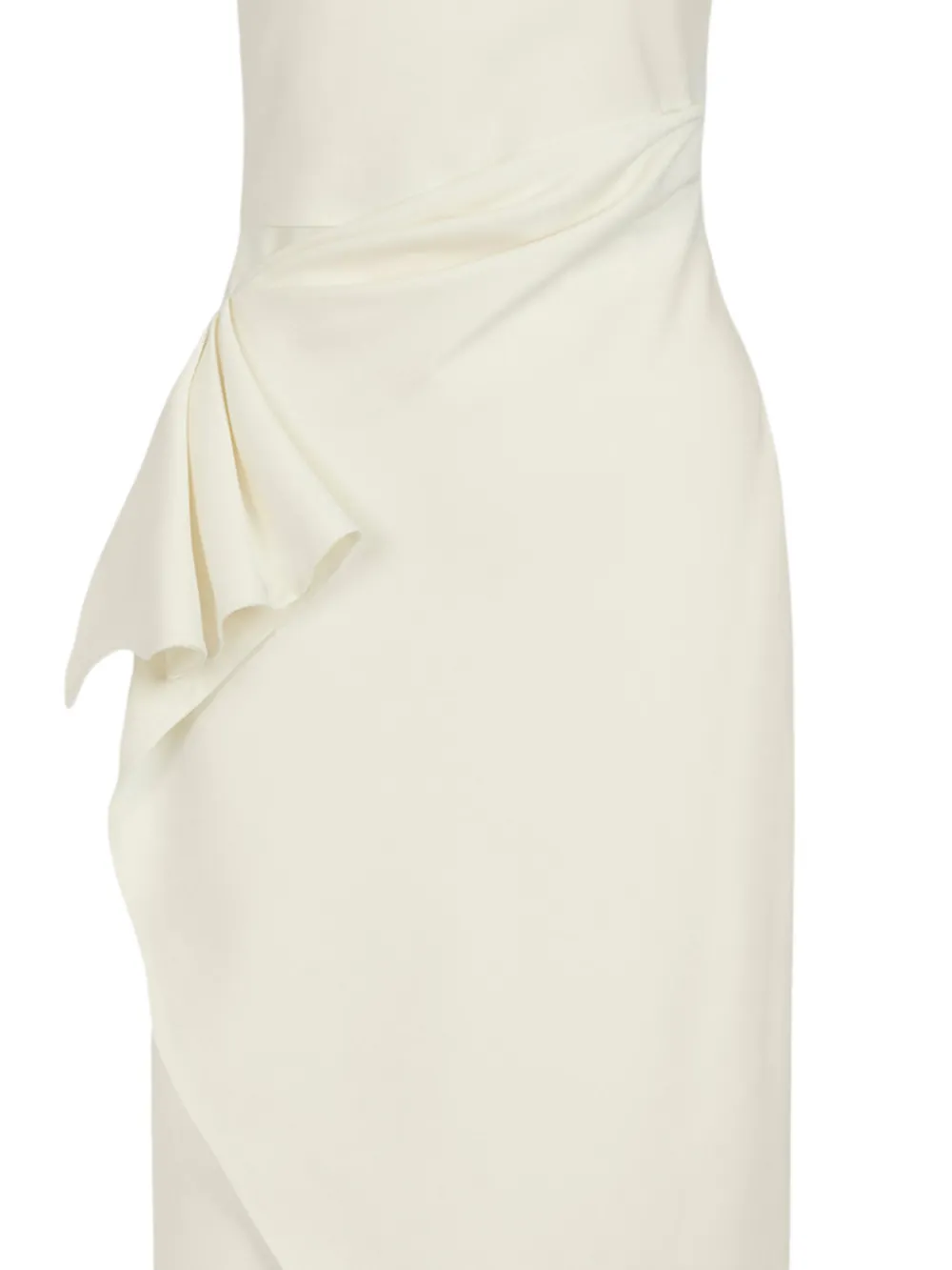 Oscar de la Renta Wollen jurk met gedrapeerd detail Beige