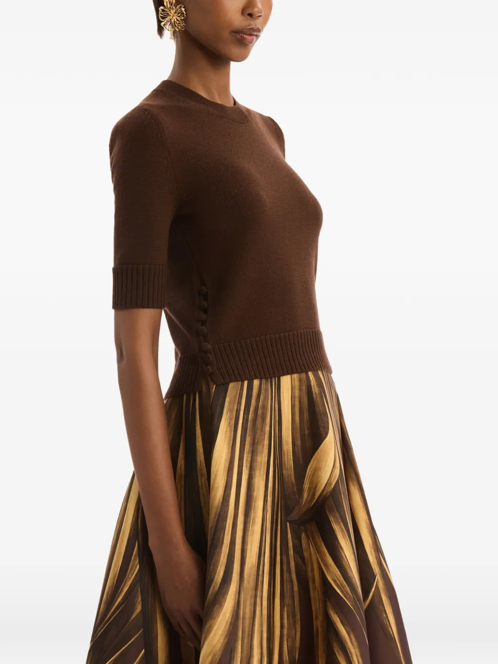 Oscar de la Renta Trui met knoopdetail Bruin