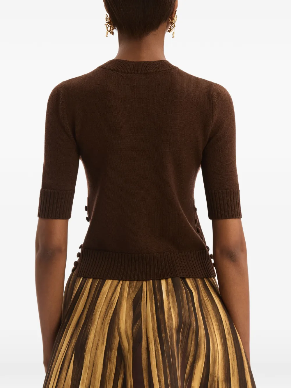 Oscar de la Renta Trui met knoopdetail Bruin