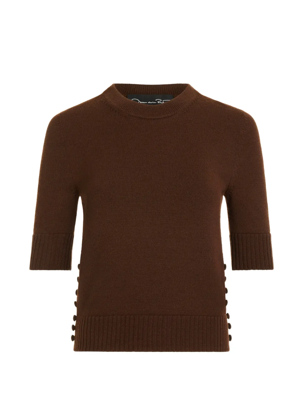 Oscar de la Renta button-detail pullover - Marrone