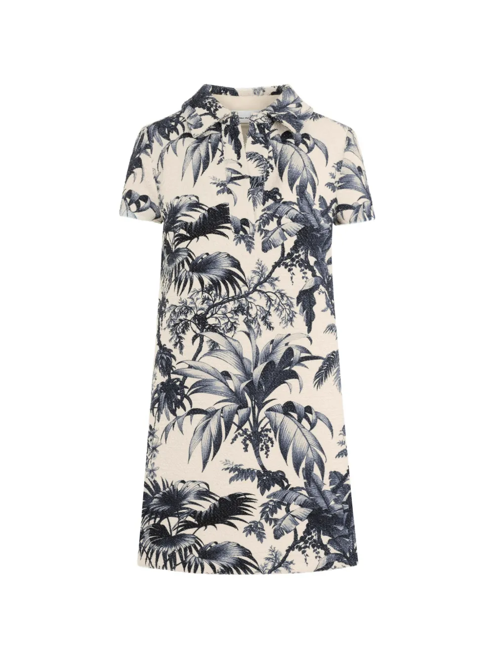 Oscar de la Renta Chiné palm leaves shift dress - Toni neutri