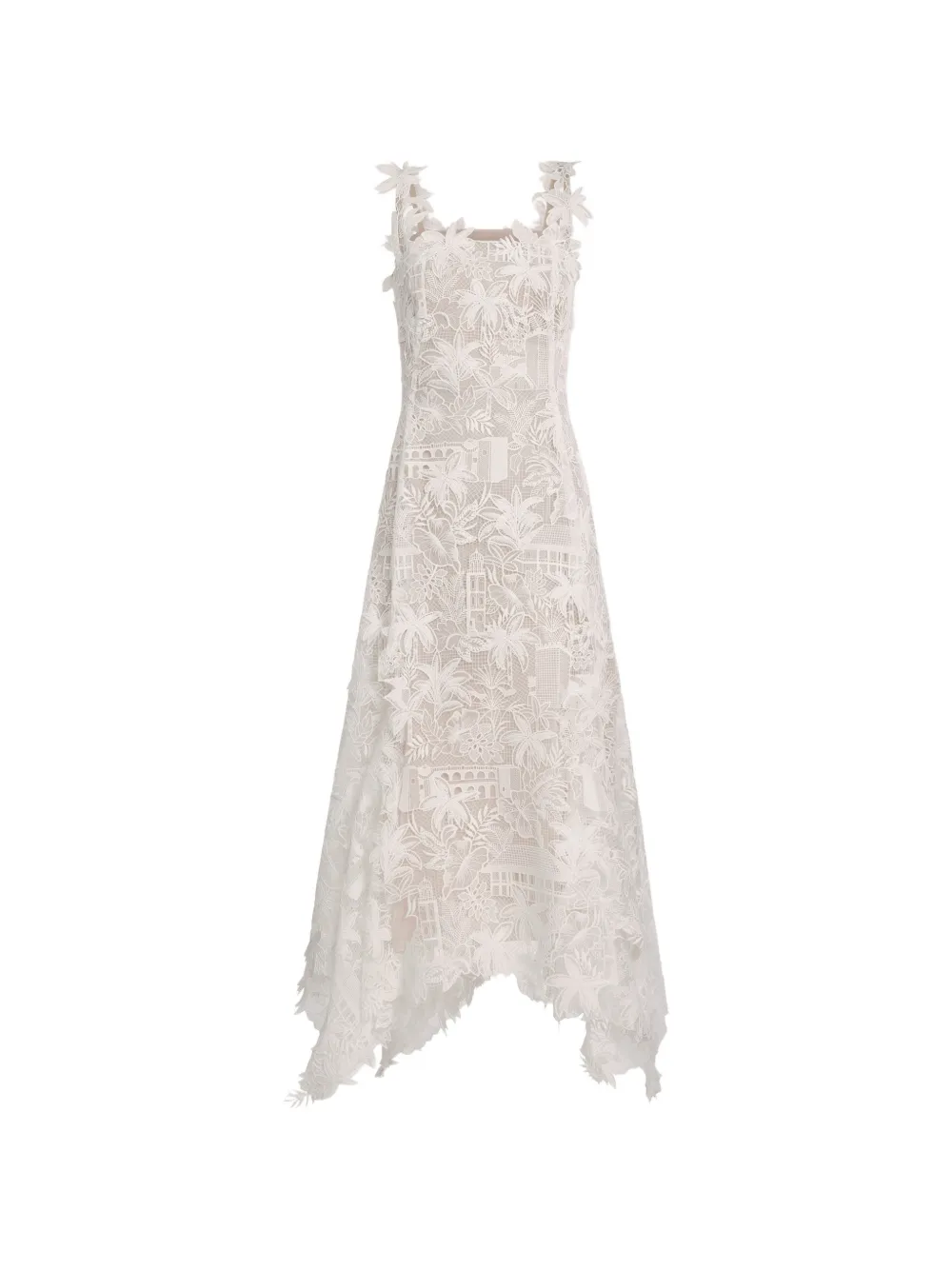 Oscar de la Renta Dominican Landscape guipure dress - Bianco
