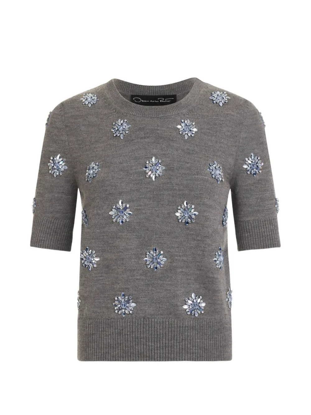 Oscar de la Renta Maglione con ricamo - Grigio