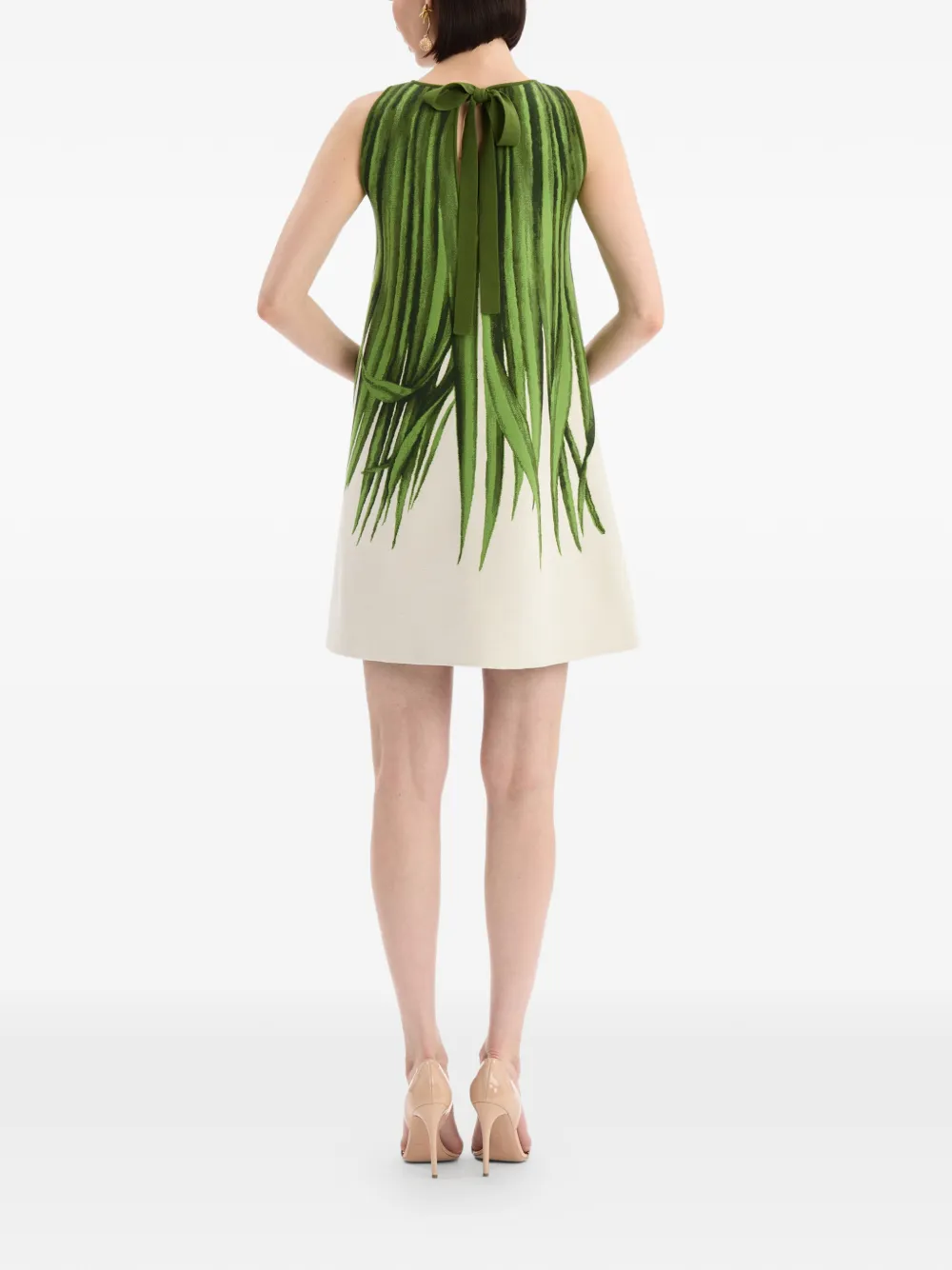 Oscar de la Renta Shiftjurk met palmbladeren-jacquard Groen