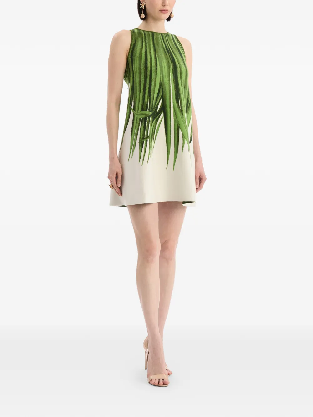 Oscar de la Renta Shiftjurk met palmbladeren-jacquard Groen