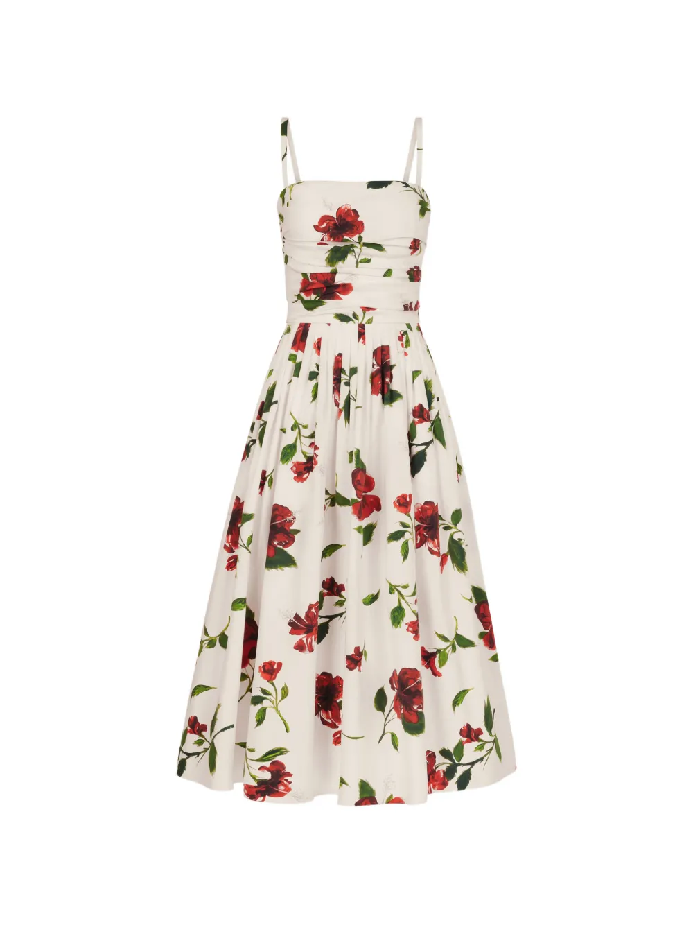 Oscar de la Renta hibiscus cotton poplin dress - Toni neutri