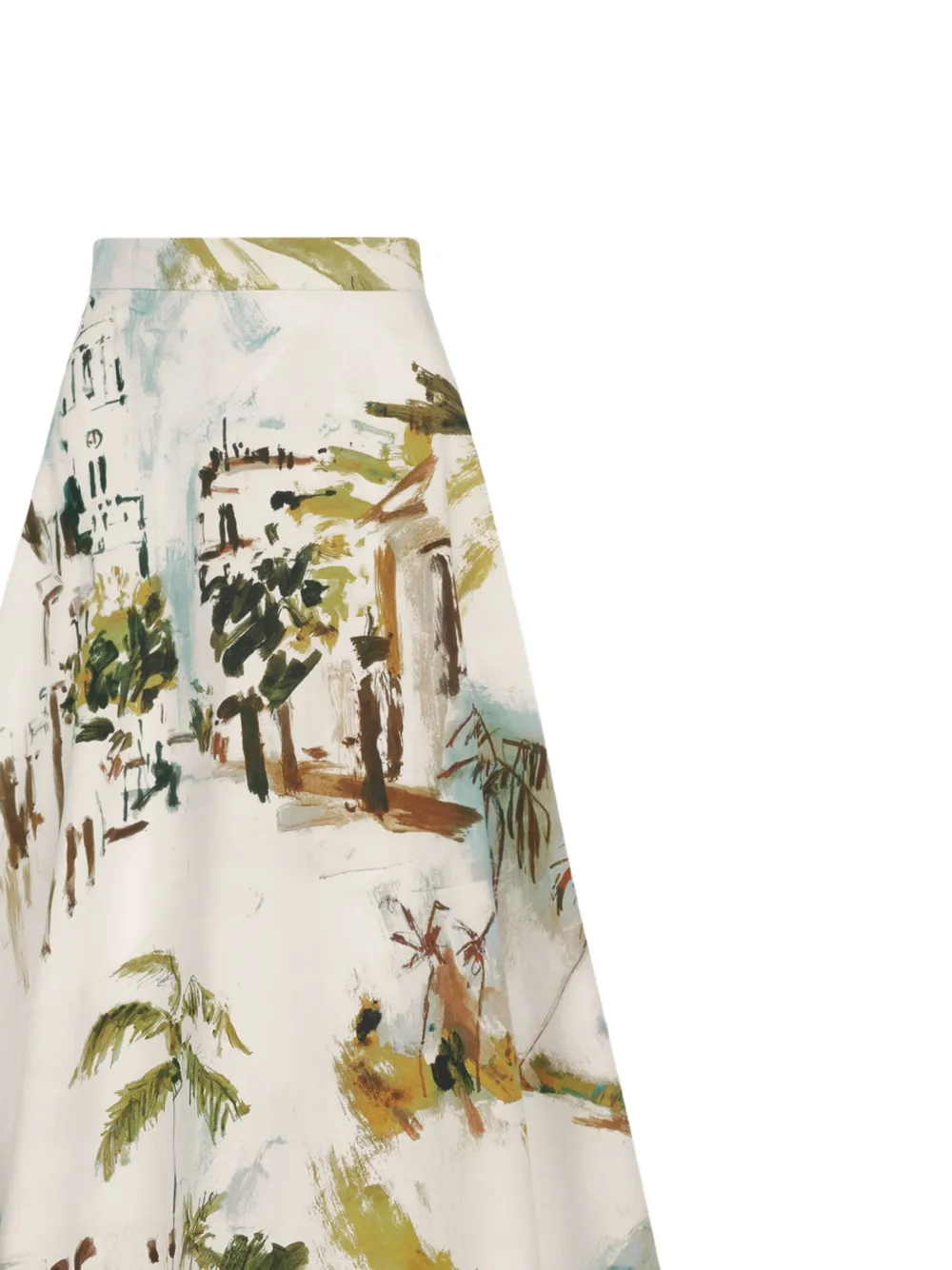 Oscar de la Renta Dominican Landscape popeline rok Beige