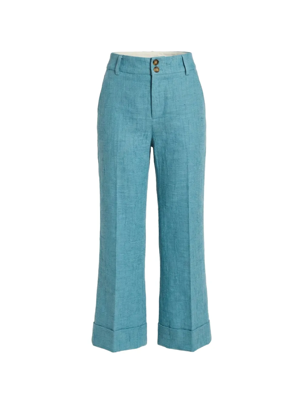 La DoubleJ textured turn-up trousers - Blau