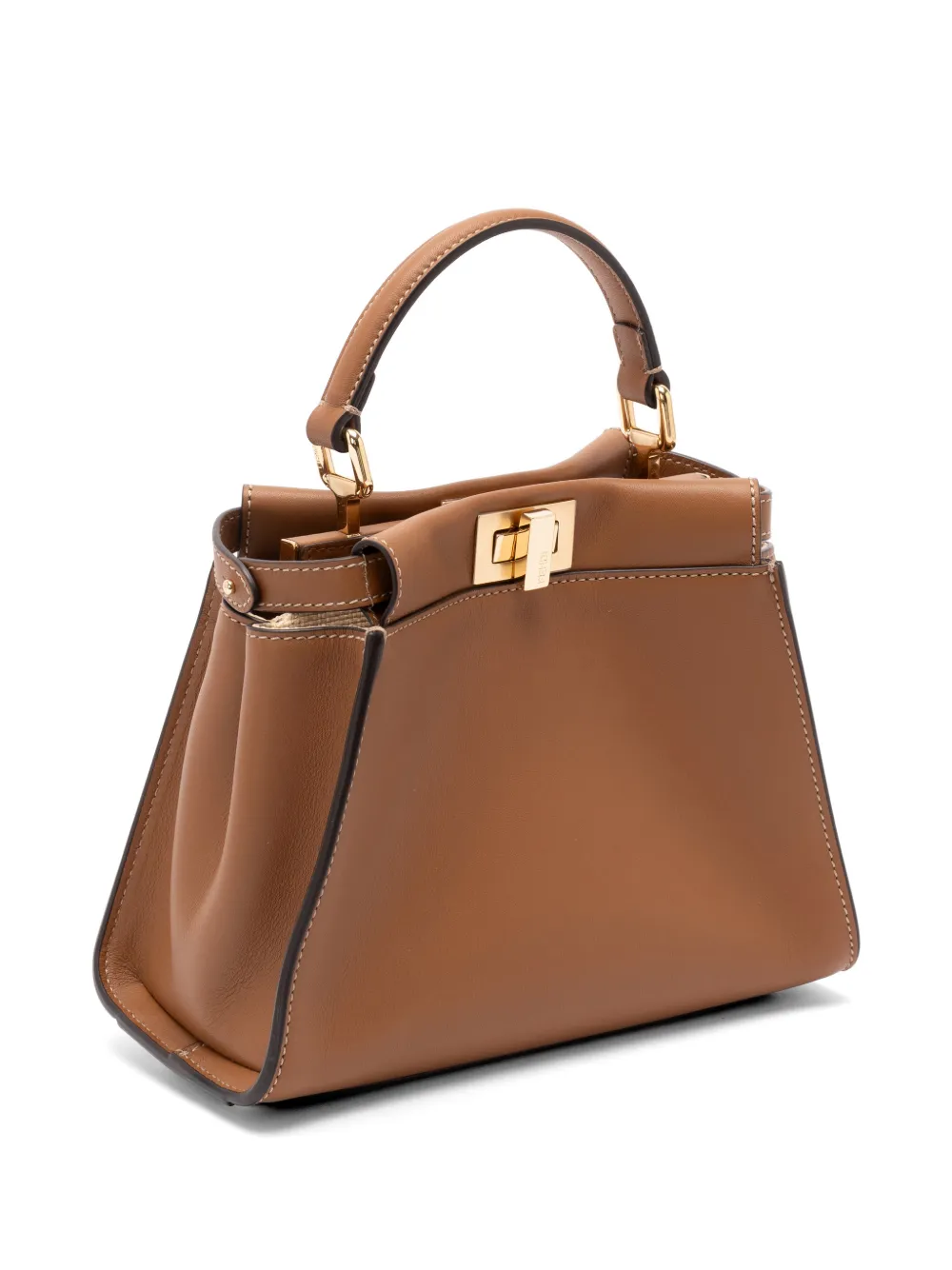 FENDI Peekaboo leren kleine schoudertas Bruin