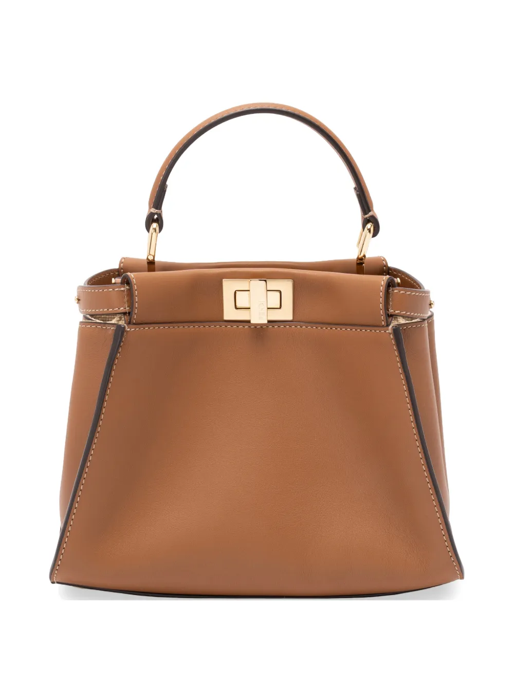 FENDI Peekaboo leather mini bag - Marrone